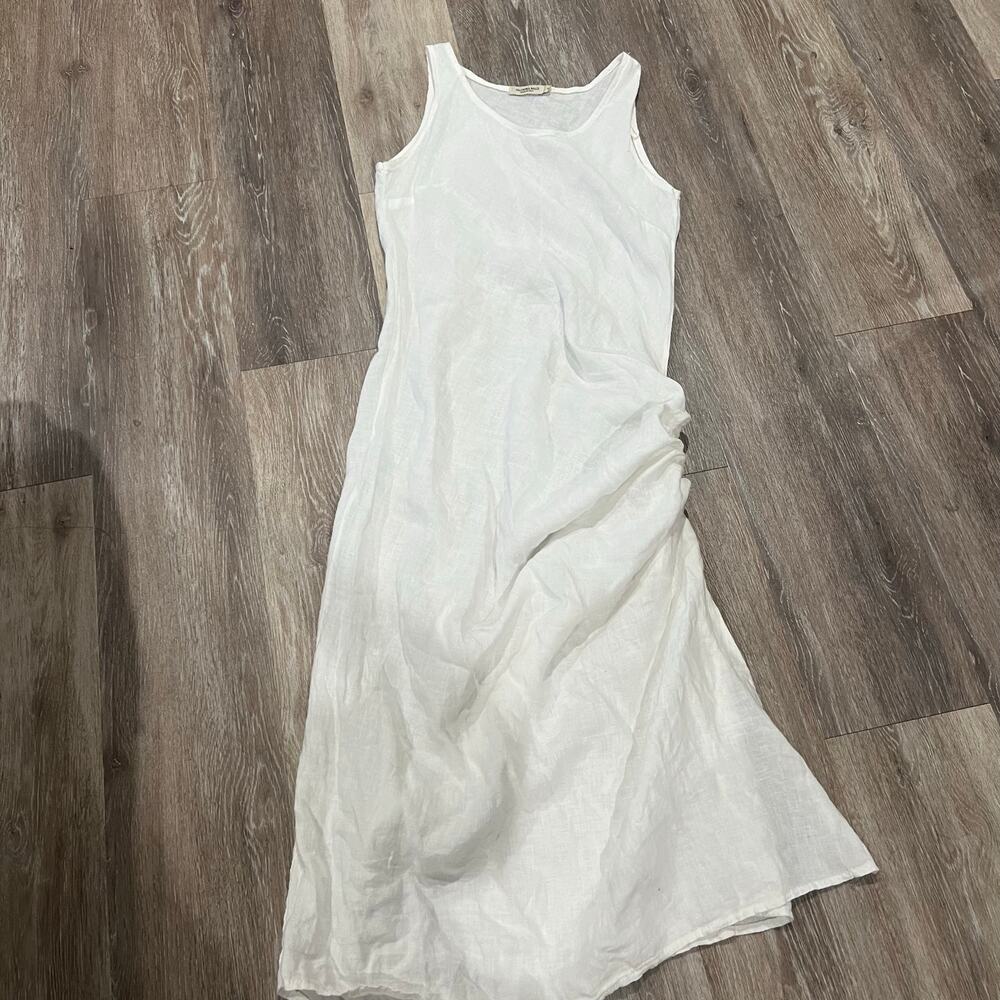 Valentina Naldi Linen White Asymmetrical Dress Small